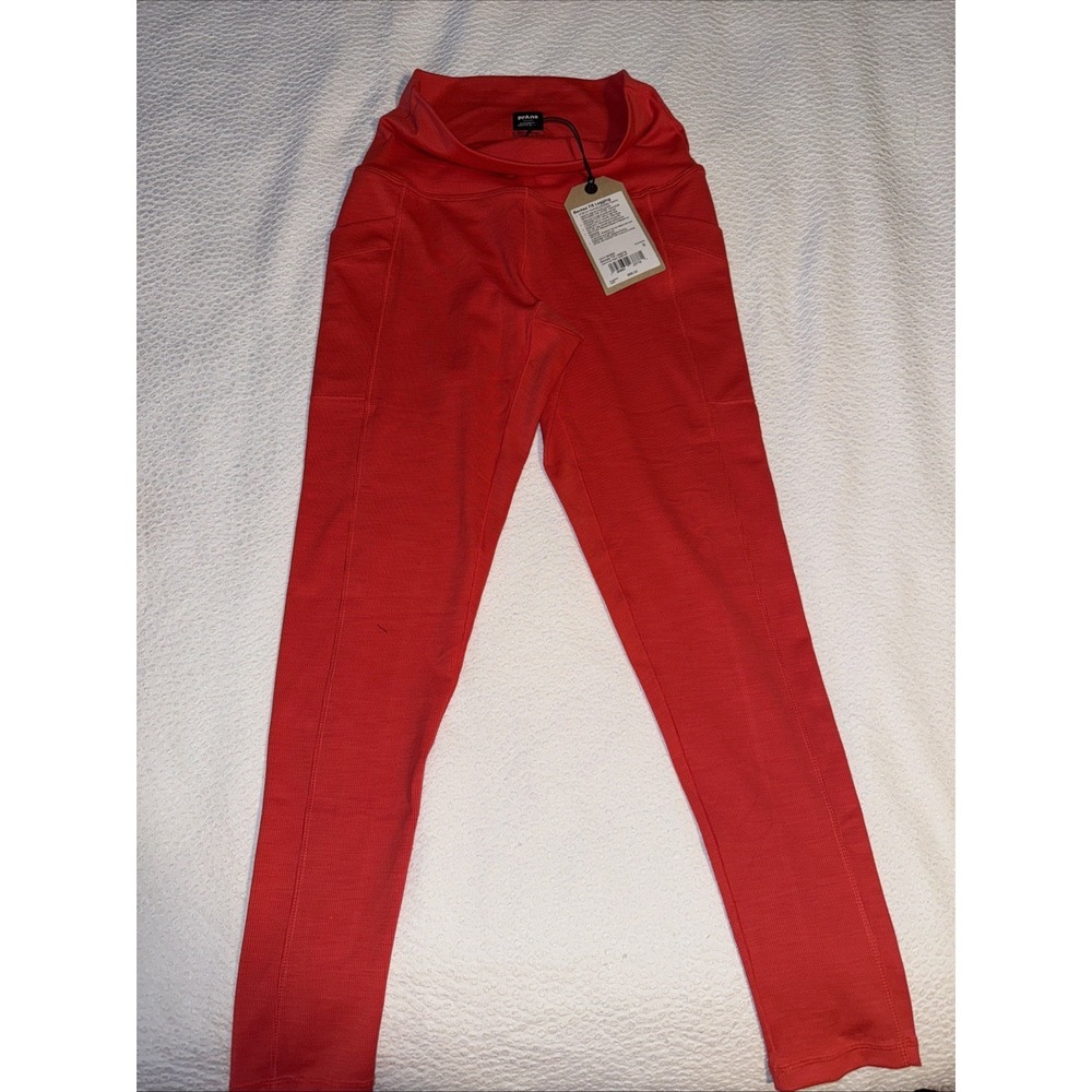 Prana Becksa 7/8 Leggings High Rise Stretch Carmine Red Heather Women's Size S - Picture 1 of 5